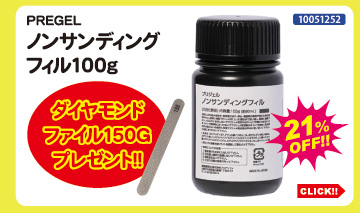 目玉商品 PREGEL ノンサンディングフィル100g＋ダイヤモンドファイル付