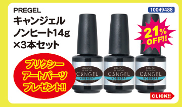 目玉商品 PREGEL キャンジェルノンヒート14g×3本セット＋アートパーツ付