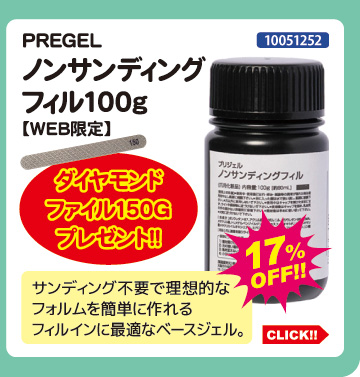 PREGEL ノンサンディングフィル 100g＋ダイヤモンドファイル付き