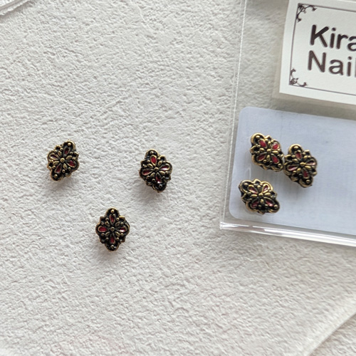 メキシカンランバスデザイン ゴールドレッド 3個