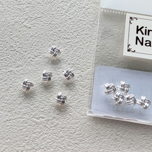 ロープフラワー シルバー 5個