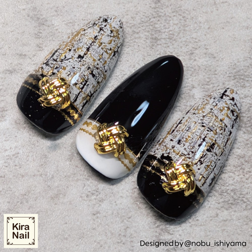 ロープフラワー ゴールド 5個