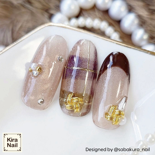 ロープフラワー ゴールド 5個