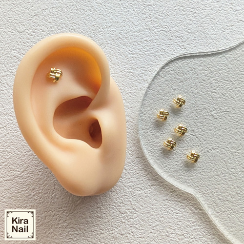 ロープフラワー ゴールド 5個