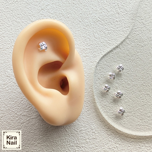 ロープフラワー シルバー 5個