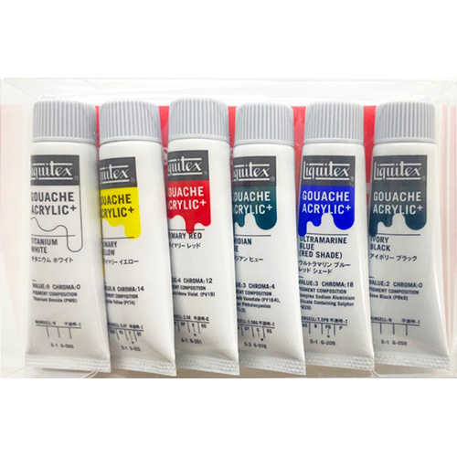 ガッシュ・アクリリックプラス 6色セット 10mL