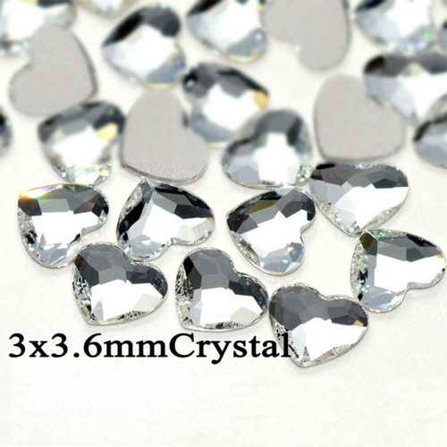 ハート3×3.6mm クリスタル 20P