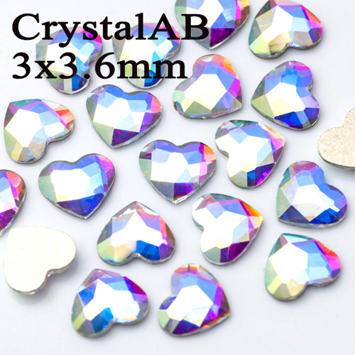 ハート3×3.6mm オーロラ 20P