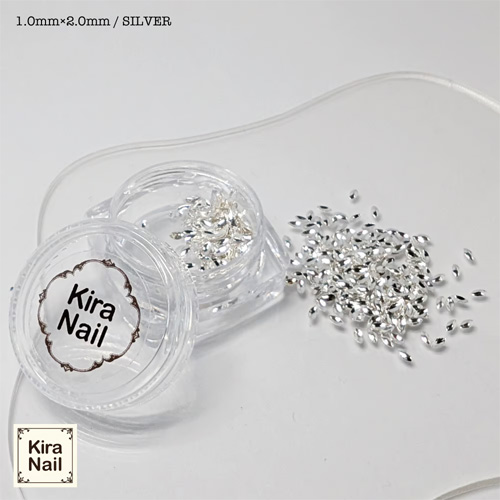 リーフ型スタッズ 1×2mm シルバー 500P