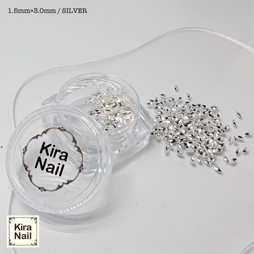 リーフ型スタッズ 1.5×3mm シルバー 500P
